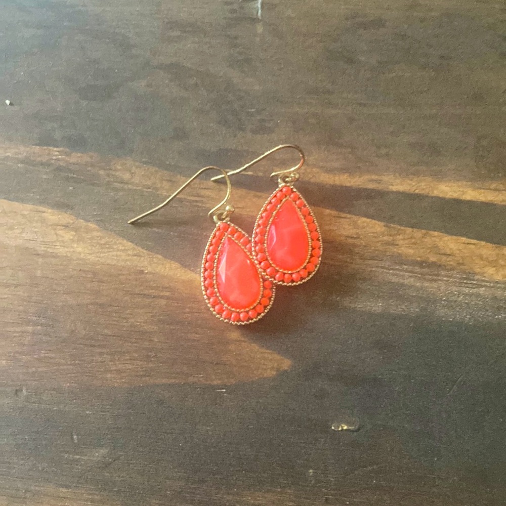 Coral dangle earrings